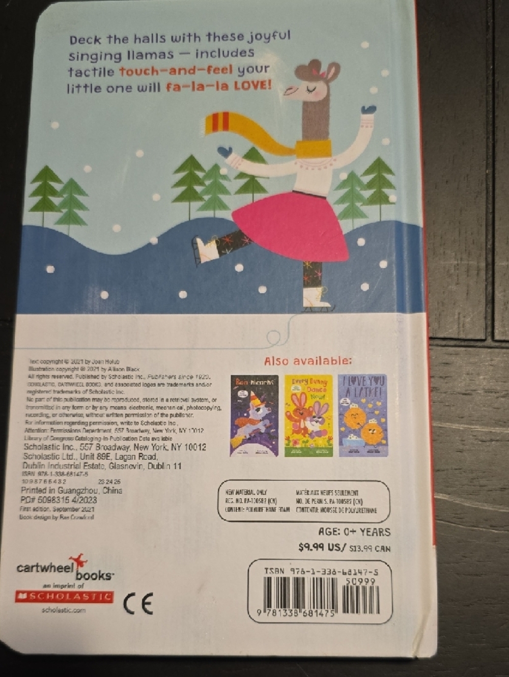 Scholastic Fa-la-la Llama! Red and Green Holiday Touch-and-Feel Board Book - Picture 2 of 3